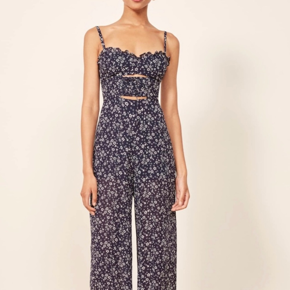 Reformation Fergie Jumpsuit - Navy Floral